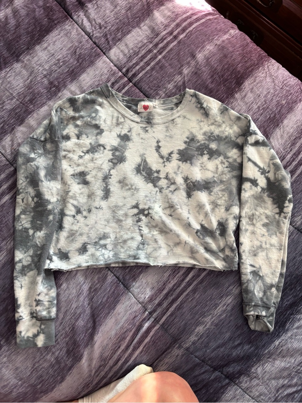 Lucy White and Black Tie-Dye Crew Tee